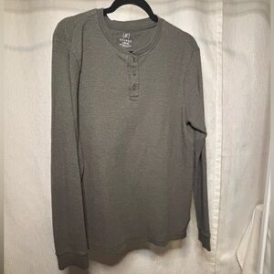 George Forest Green Long Sleeve Waffle Shirt